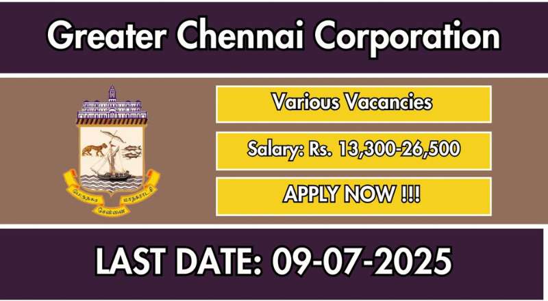 Chennai Corporation Recruitment 2025