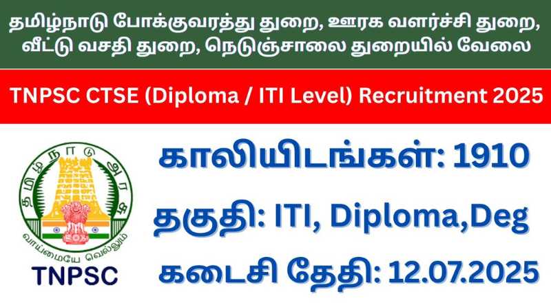TNPSC CTSE (Diploma / ITI Level) Recruitment 2025