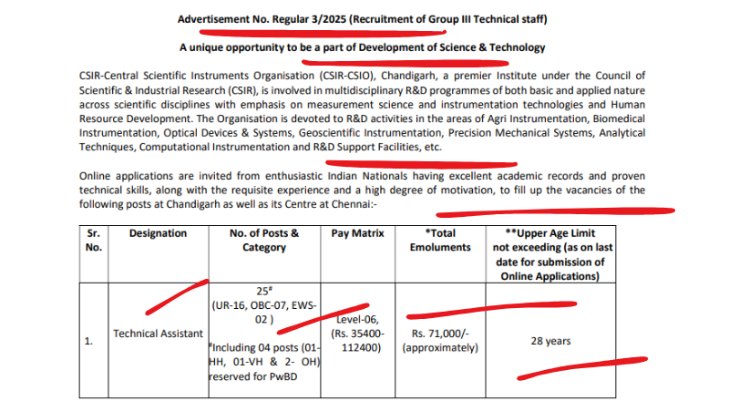 CSIR CSIO Recruitment 2025