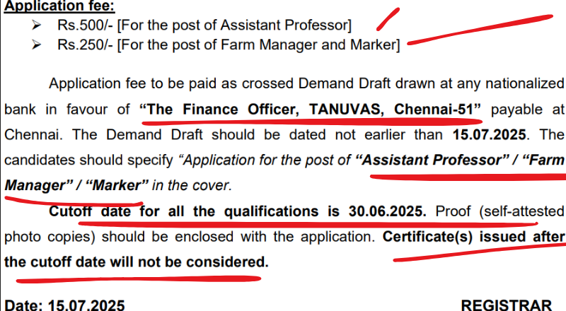 TANUVAS Recruitment 2025