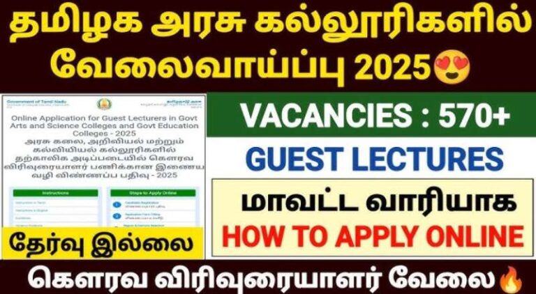 TN Govt Arts & Science College Recruitment 2025