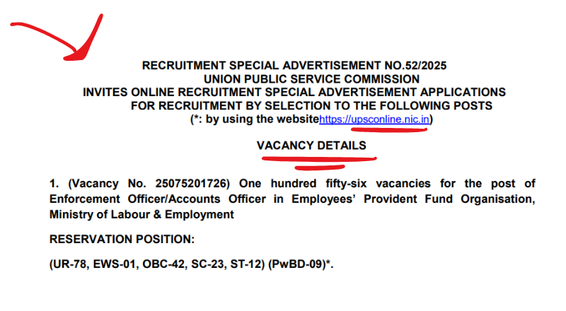 UPSC EPFO Recruitment 2025
