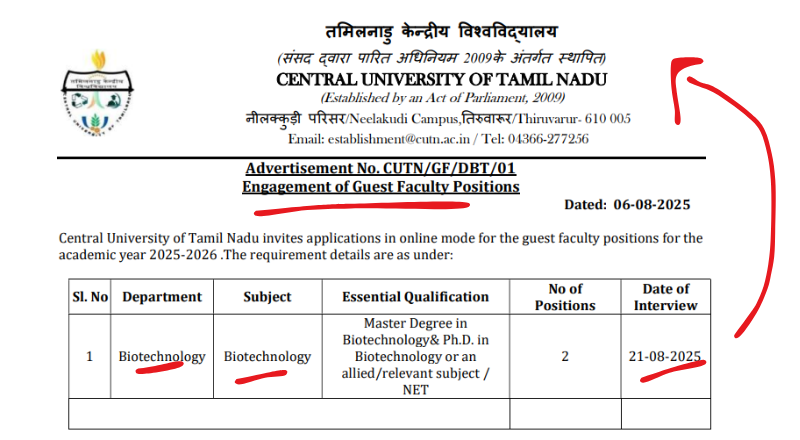 CUTN Recruitment 2025