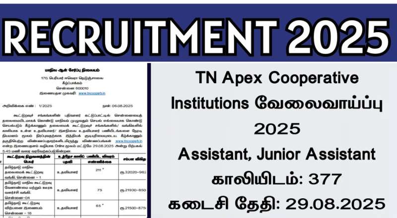 TN Apex Cooperative Institutions Recruitment 2025