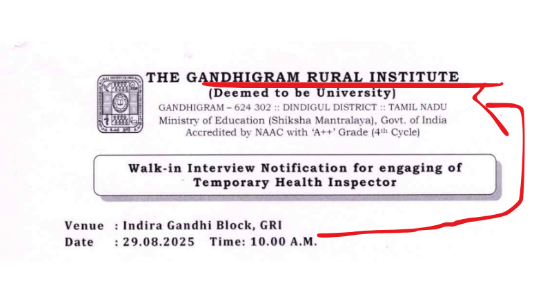 GRI Dindigul Recruitment 2025