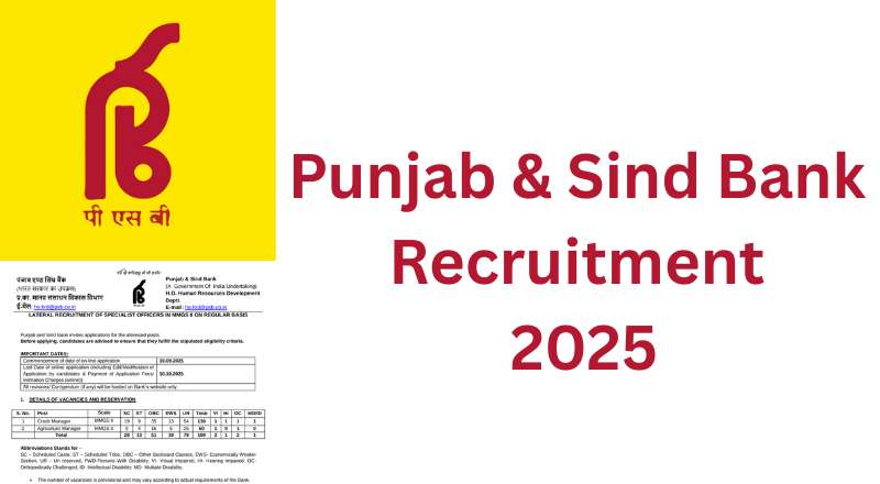 Punjab & Sind Bank Recruitment 2025