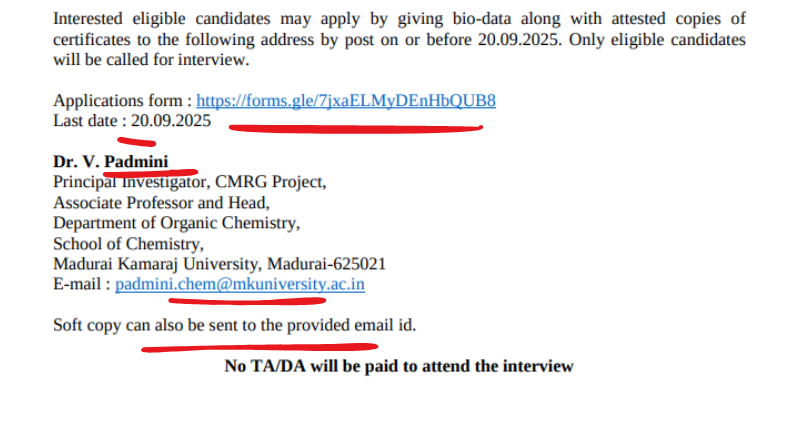 Madurai Kamaraj University Recruitment 2025