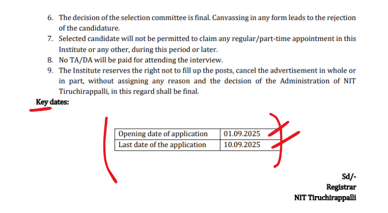 NIT Trichy Recruitment 2025