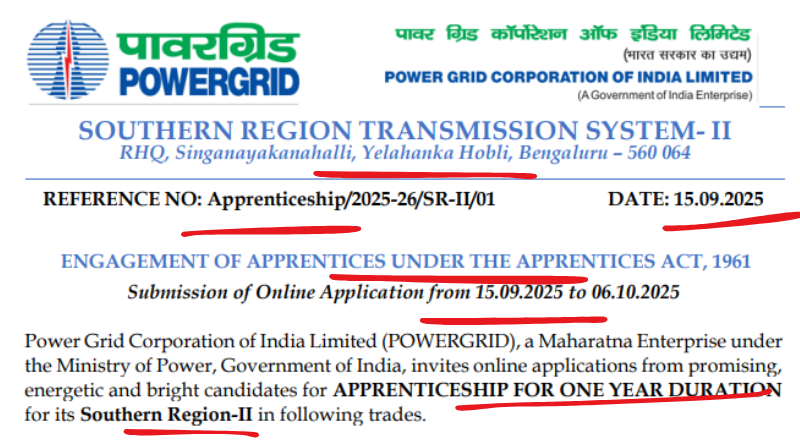 POWERGRID SR Recruitment 2025