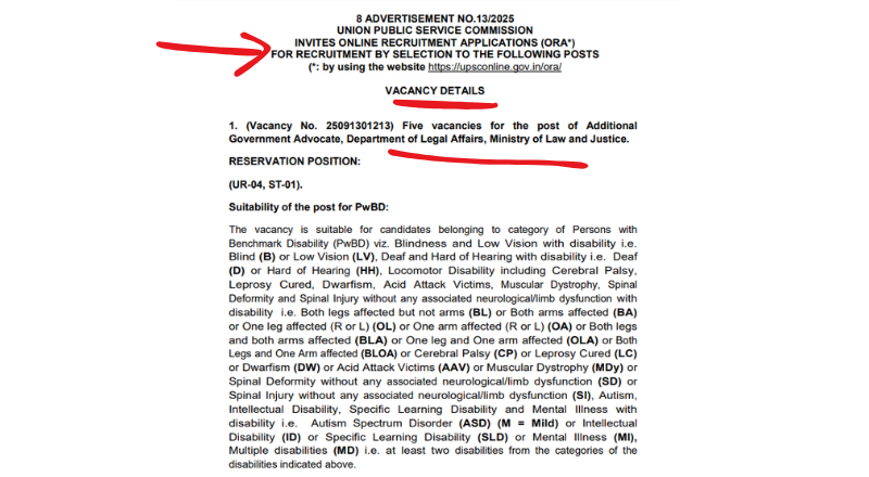 UPSC Recruitment 2025