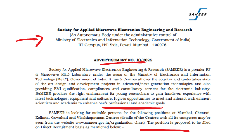 SAMEER Recruitment 2025