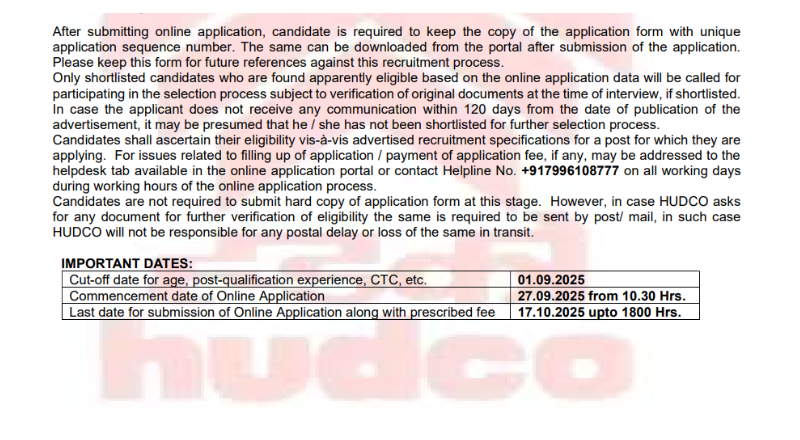 HUDCO Recruitment 2025