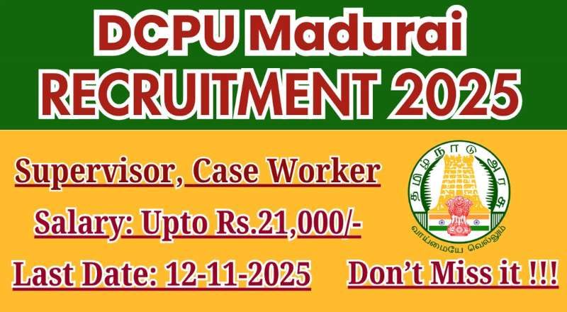 Madurai DCPU Recruitment 2025