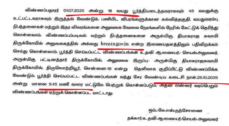 TNHRCE Chennai Recruitment 2025