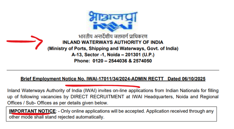 IWAI Recruitment 2025