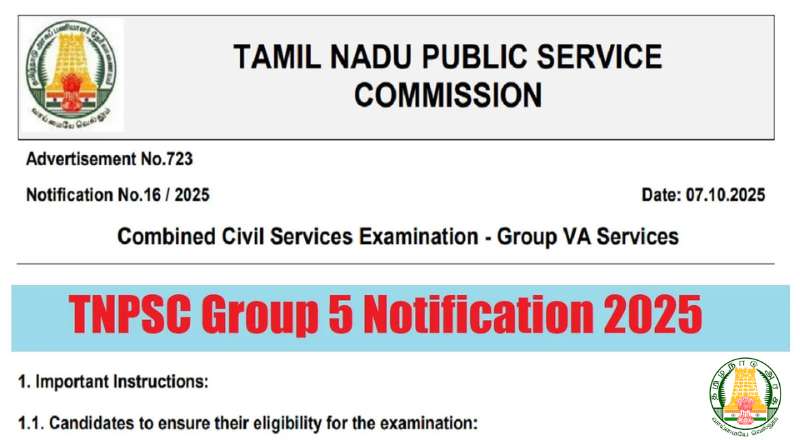 TNPSC CCSE Group VA Recruitment 2025