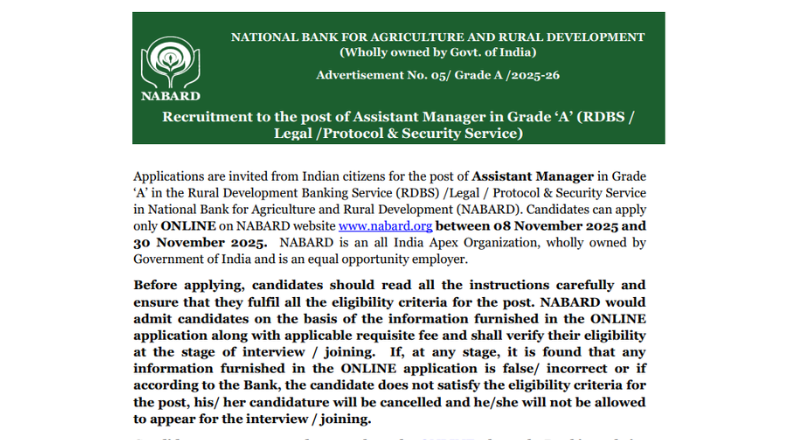 NABARD Recruitment 2025