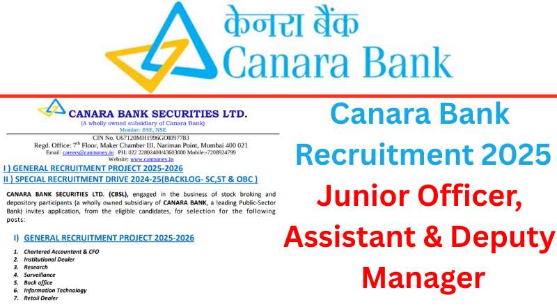 Canara Bank Recruitment 2025