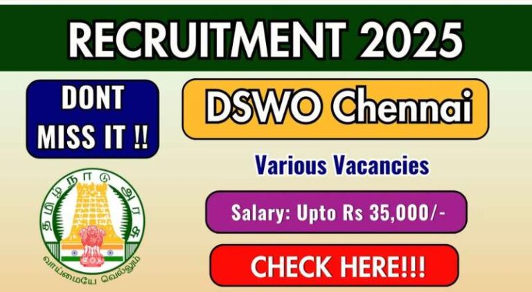 Chennai DSWO Recruitment 2025