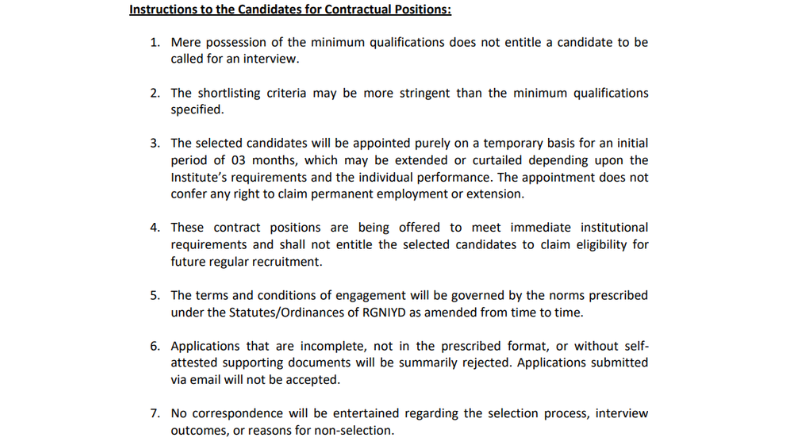 RGNIYD Sriperumbudur Recruitment 2025