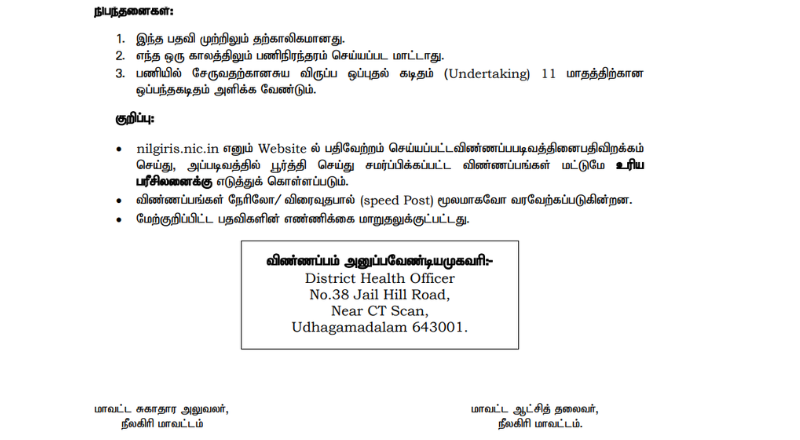 Nilgiris DHS Recruitment 2025