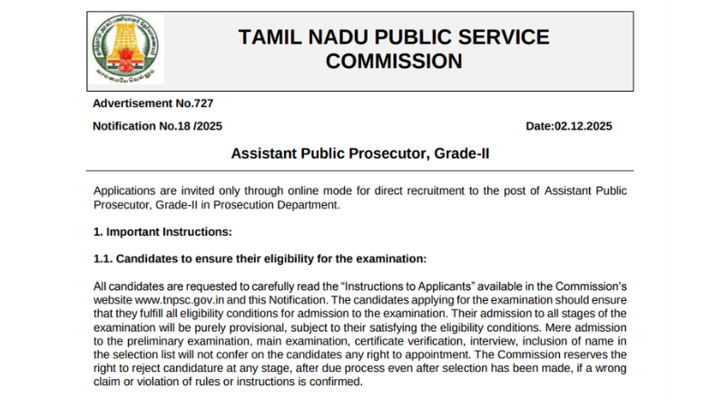 TNPSC Recruitment 2025