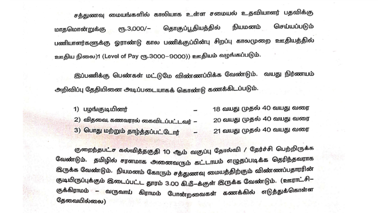 Krishnagiri Sathunavu Amaipalar Recruitment 2025