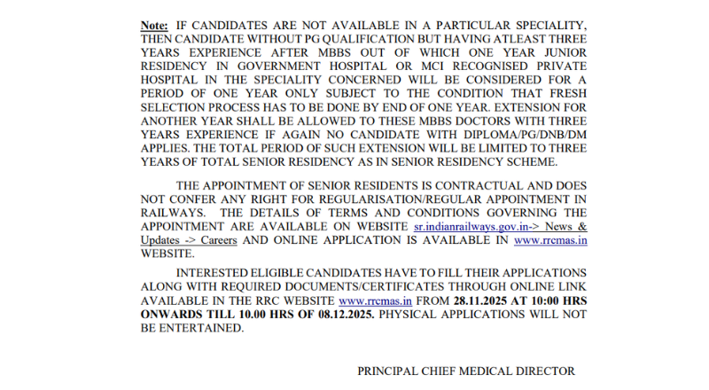 Southern Railway Chennai Recruitment 2025