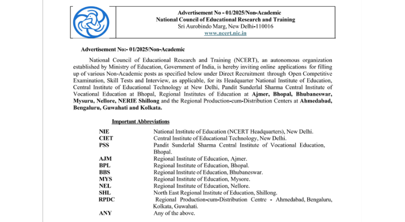 NCERT Recruitment 2026