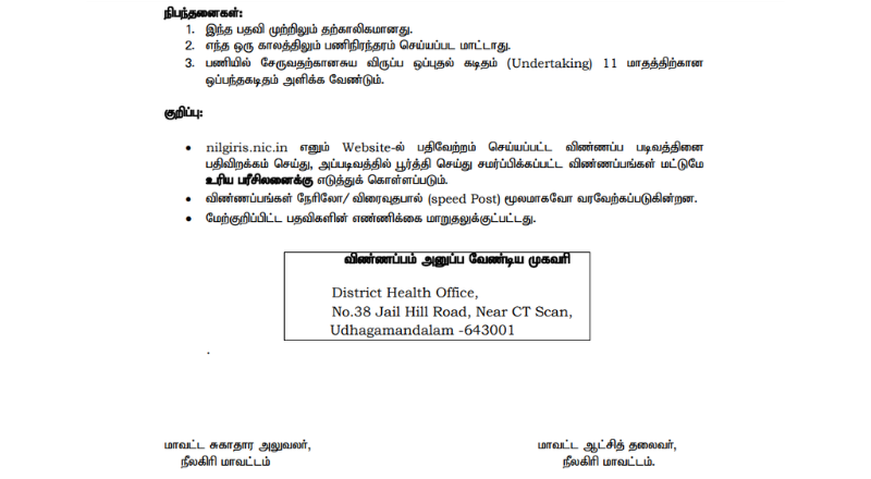 GMCH Nilgiris Recruitment 2026