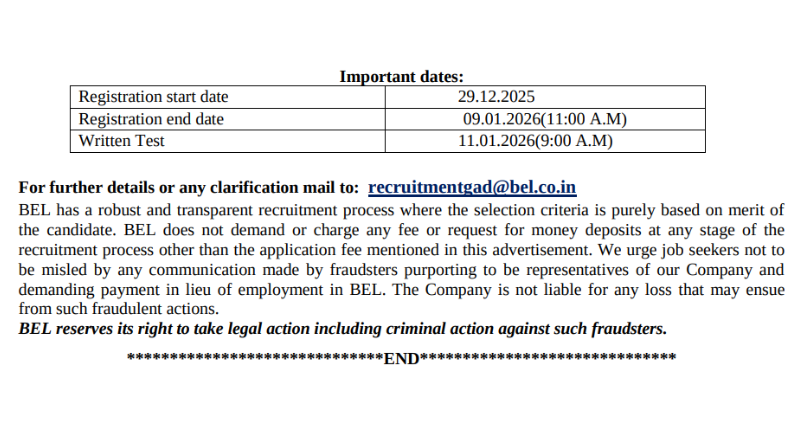 BEL Ghaziabad Recruitment 2026