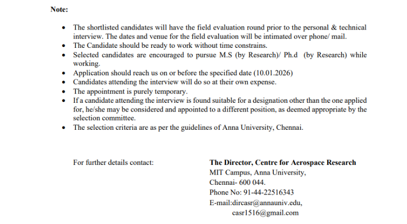 Anna University Recruitment 2026