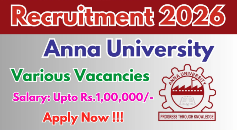Anna University Recruitment 2026