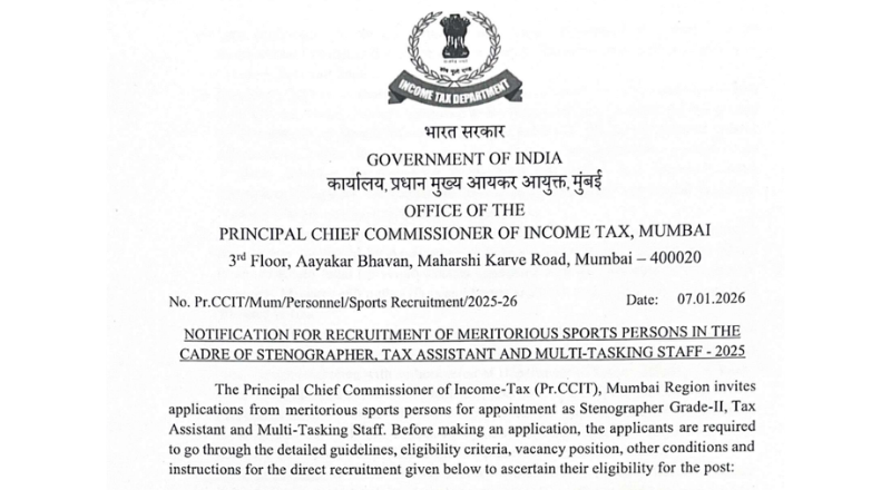 Income Tax Recruitment 2026