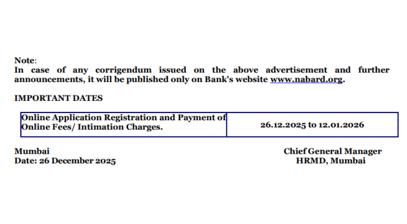NABARD Bank Recruitment 2026