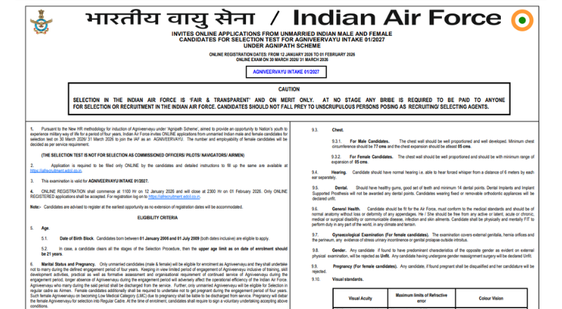 Indian Air Force Recruitment 2026