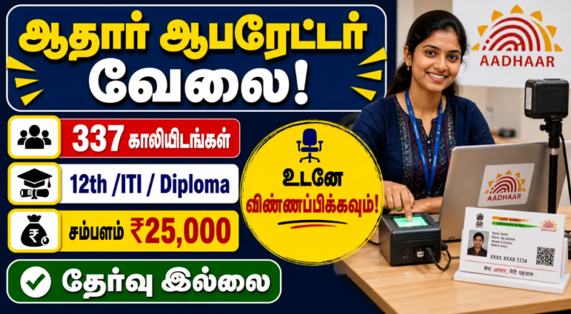 Aadhaar Operator 337 Recruitment 2026