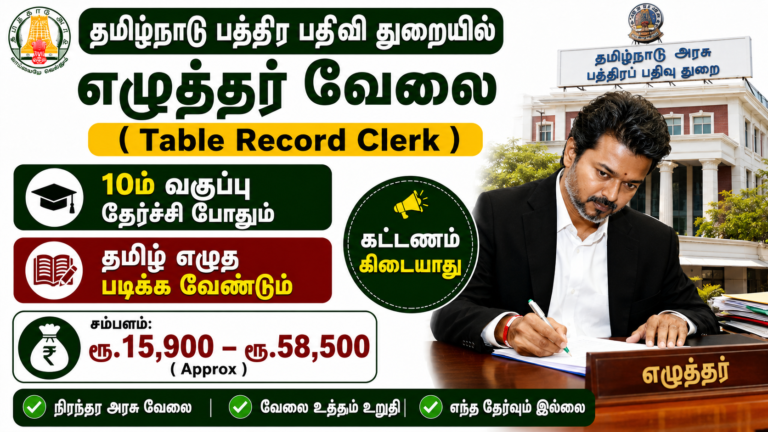 Tamil Nadu Land Survey Records Department Recruitment 2026