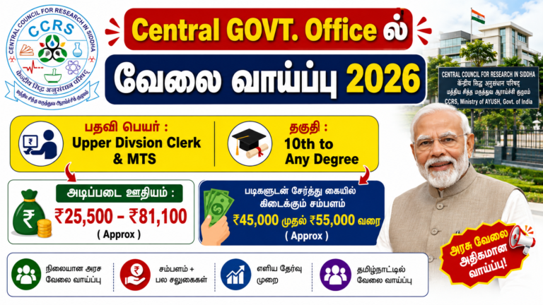 Chennai CCRS Recruitment 2026